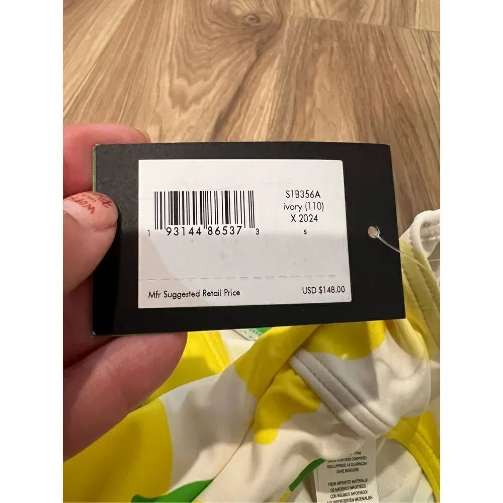 Kate Spade NWT Yellow Lemon One Piece Swimwear Sz S